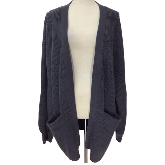 Wilfred Free 100% Merino Wool Unwind Cardigan Dark Gray Pockets Size XL - Picture 4 of 9